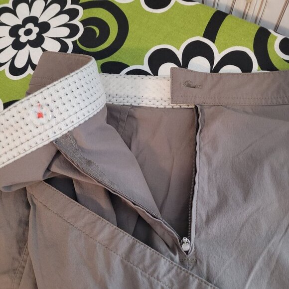 LL bean womens 8 brown skort zip pockets adjustable waist no stretch athleisure - Picture 7 of 11